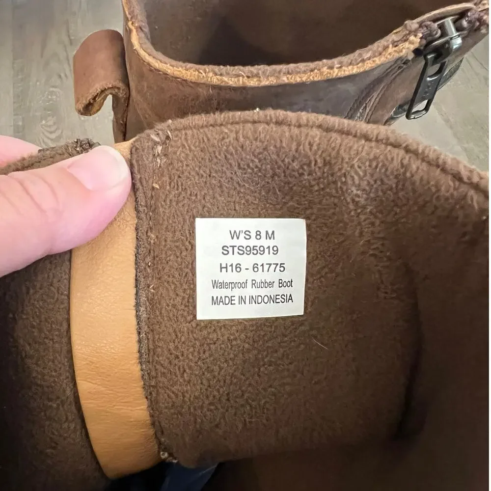 Sperry Saltwater Sela Plaid & Leather Tall Duck Boot Style
